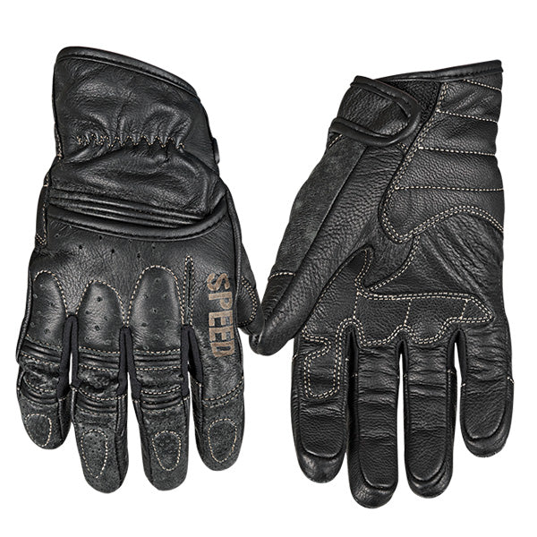 SPEED AND STRENGTH RUST AND REDEMPTION MEN'S LEATHER GLOVES SMALL BLACK 878616