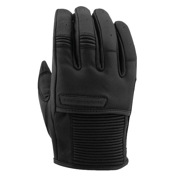 SPEED AND STRENGTH MEN'S OFF THE CHAIN LEATHER MOTORCYCLE GLOVES LARGE BLACK 4-312626