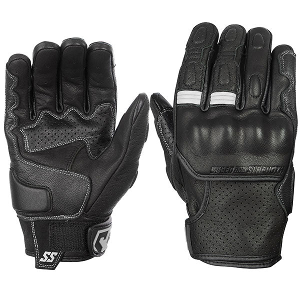 SPEED AND STRENGTH MEN'S TWIST OF FATE LEATHER GLOVES SMALL WHITE/BLACK SSC23150-11