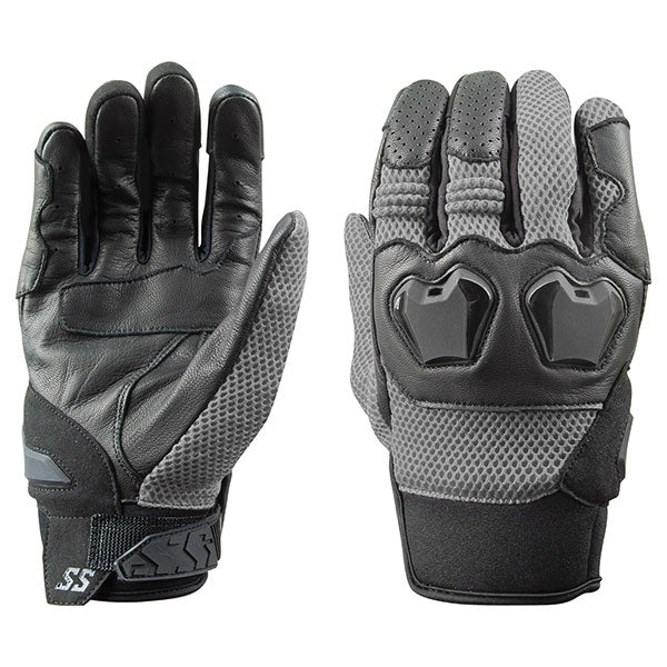 SPEED AND STRENGTH MEN'S MOMENT OF TRUTH MOTORCYCLE GLOVES MEDIUM GREY/BLACK SSC23150-22