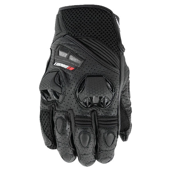 JOE ROCKET MEN'S SPEEDMASTER AIR LEATHER/MESH SHORT GLOVES LARGE - BLACK 4-342406