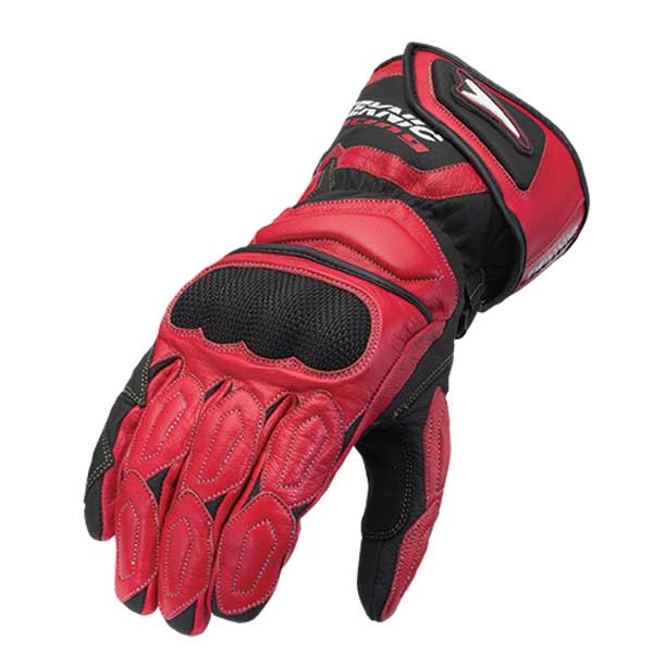 TEKNIC LONG CHICANE STREET GLOVES MEDIUM RED/BLACK 4-350015