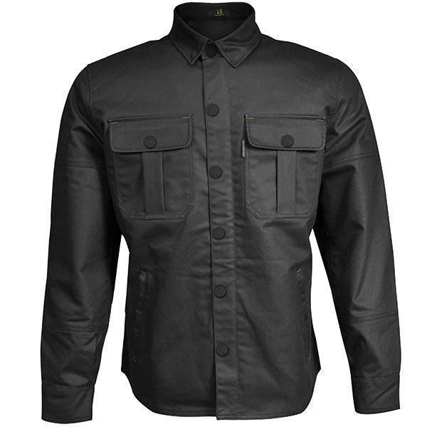HELGRADE JAGGER MEN'S WAXED OVERSHIRT BLACK MEDIUM 8-002013