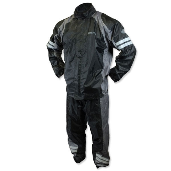 ROCK HARD 2-PIECE RAIN SUIT MEDIUM BLACK/GREY 4-610305