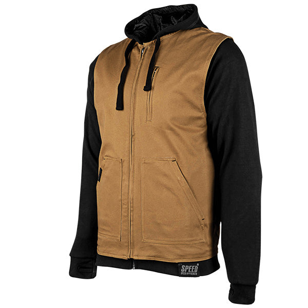 SPEED AND STRENGTH MEN'S BIKES ARE IN MY BLOOD ARMORED HOODY AND VEST 3XL BROWN 884202