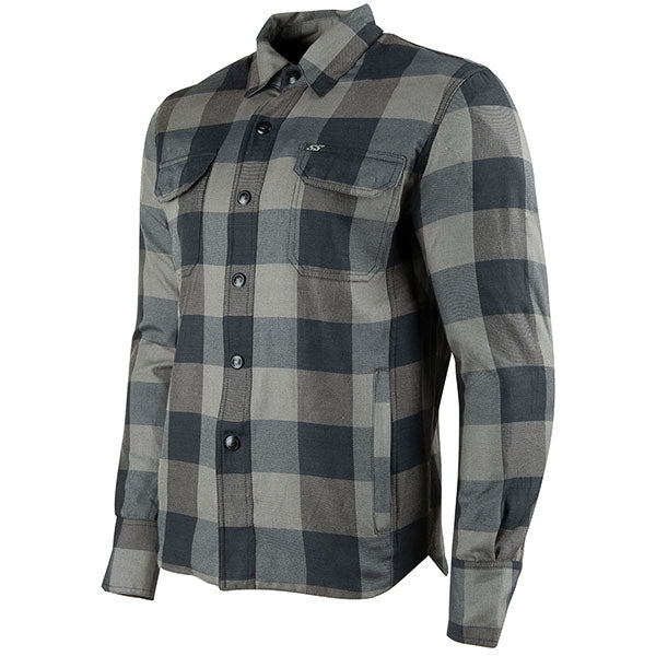 SPEED AND STRENGTH MEN'S TRUE GRIT ARMOURED MOTORCYCLE SHIRT XL GREY 4-615207