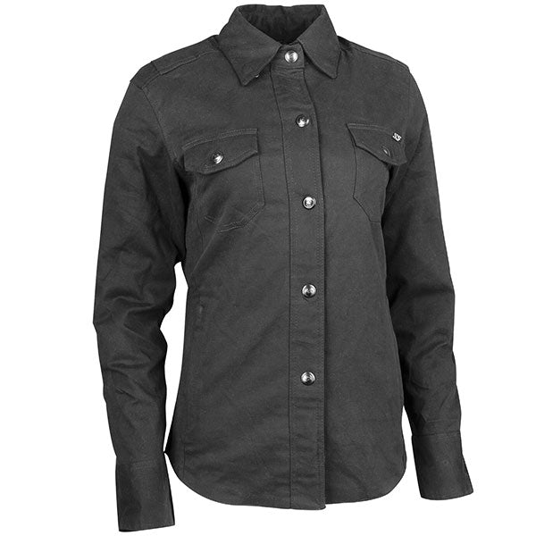 SPEED AND STRENGTH WOMEN'S SPEED SOCIETY ARMOURED MOTORCYCLE SHIRT XS BLACK 4-616213