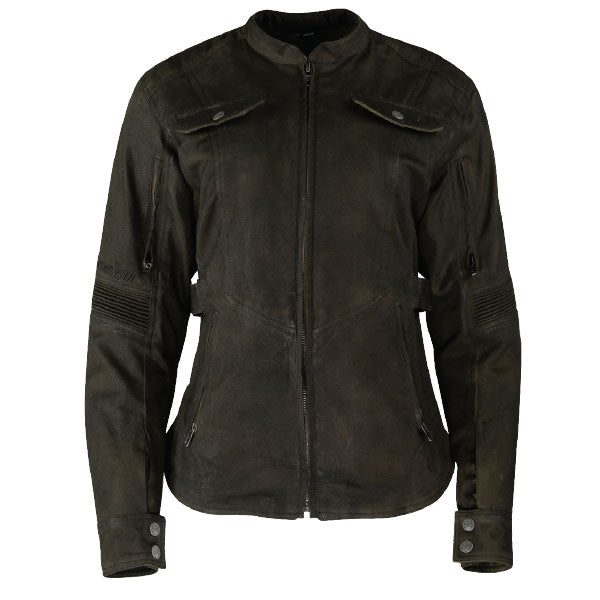 SPEED AND STRENGTH FAST TIMES WOMENS MOTORCYCLE JACKET 2XL OLIVE 4-619338