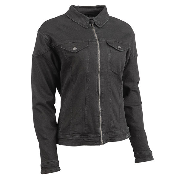 SPEED & STRENGTH WOMEN'S HEART & SOUL DENIM JACKET XS BLACK SSC24210-1