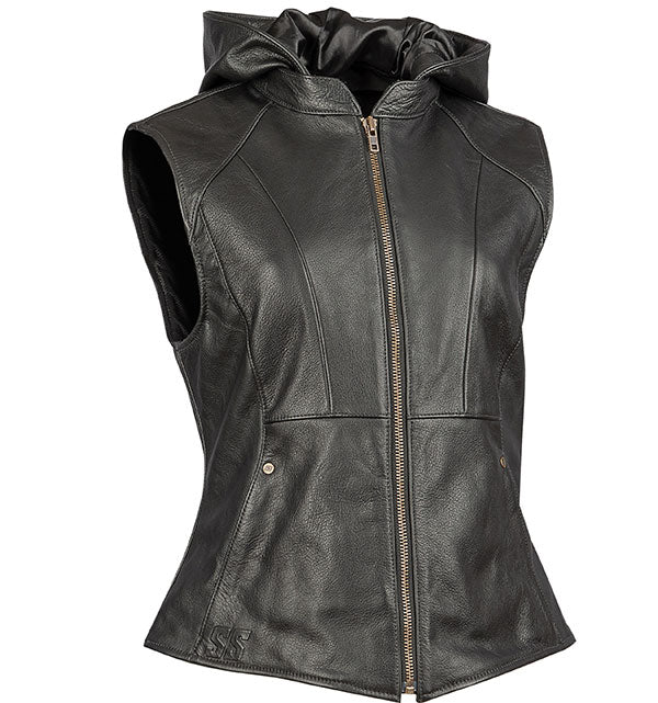 SPEED AND STRENGTH WOMEN'S KILLER QUEEN LEATHER VEST LARGE BLACK SSC24211-4