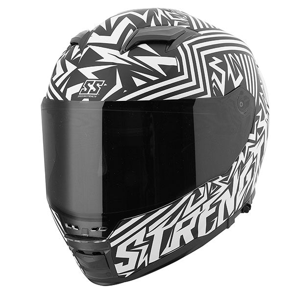 S&S LUNATIC FRINGE SS1650 FULL FACE HELMET MEDIUM WHITE/BLACK SSC23180-12