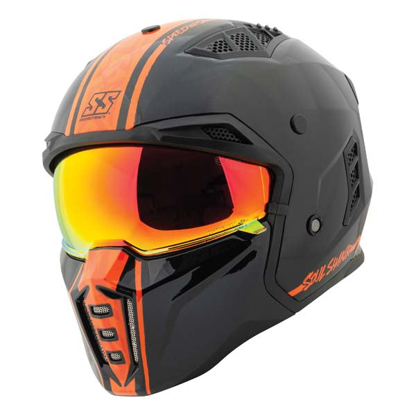 SPEED & STRENGTH SS2450 SOUL SHAKER STREETFIGHTER HELMET LARGE ORANGE SSC26180-16
