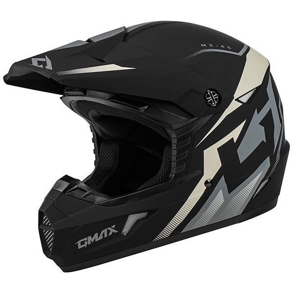 GMAX MX46Y COMPOUND MX YOUTH HELMET GREY/BLACK MATTE YOUTH LARGE D3464422