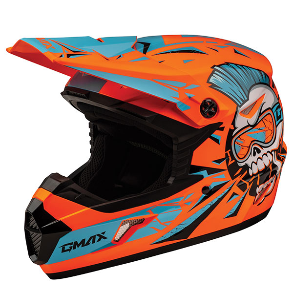 GMAX MX46Y UNSTABLE MX YOUTH HELMET YOUTH MEDIUM ORANGE/BLUE D3465211