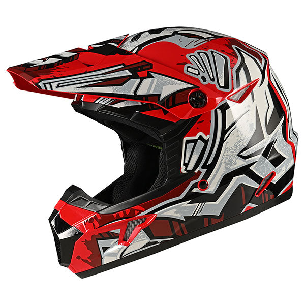 GMAX MX46 TAG MX HELMET GLOSS RED/SILVER/GREY LARGE D3466756