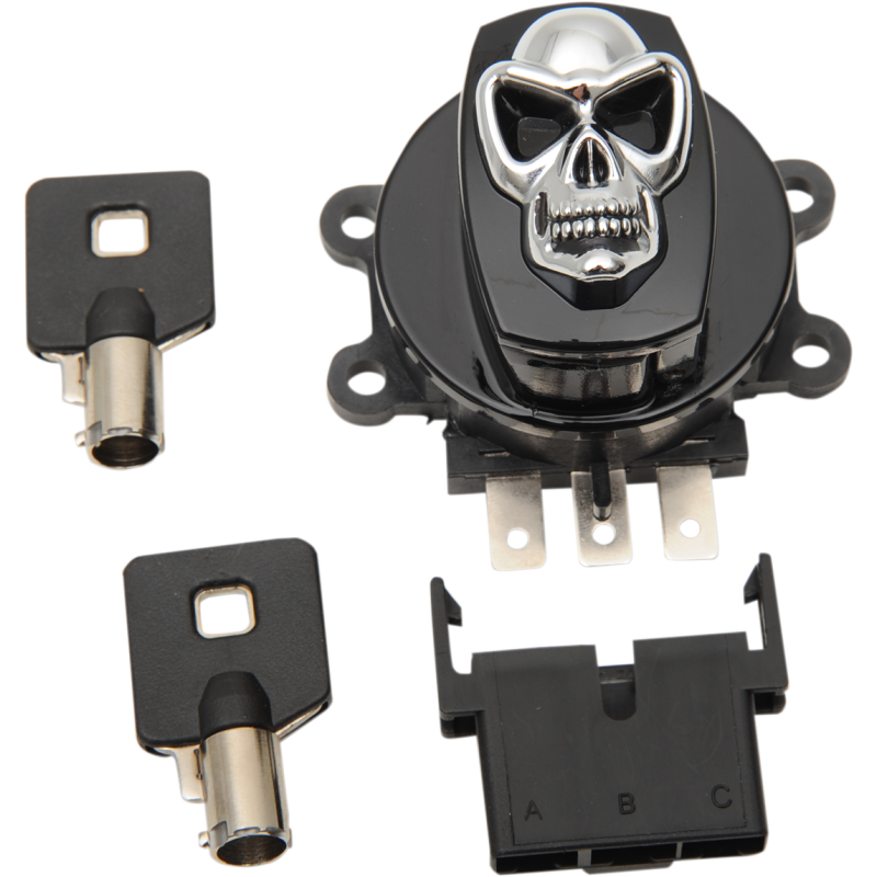 DRAG SPECIALTIES SWITCH IGN BLK SKULL 93-13 21-0209GBSKD