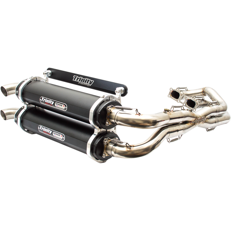 TRINITY RACING RZR XP 1000 DUAL SYSTEM BLACK 14-17 TR-4119D-BK
