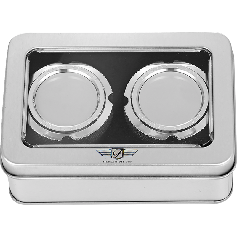 FIGURATI DESIGNS FRONT AXLE NUT COVERS PLAIN IN SILVER FD60-FAC-SS