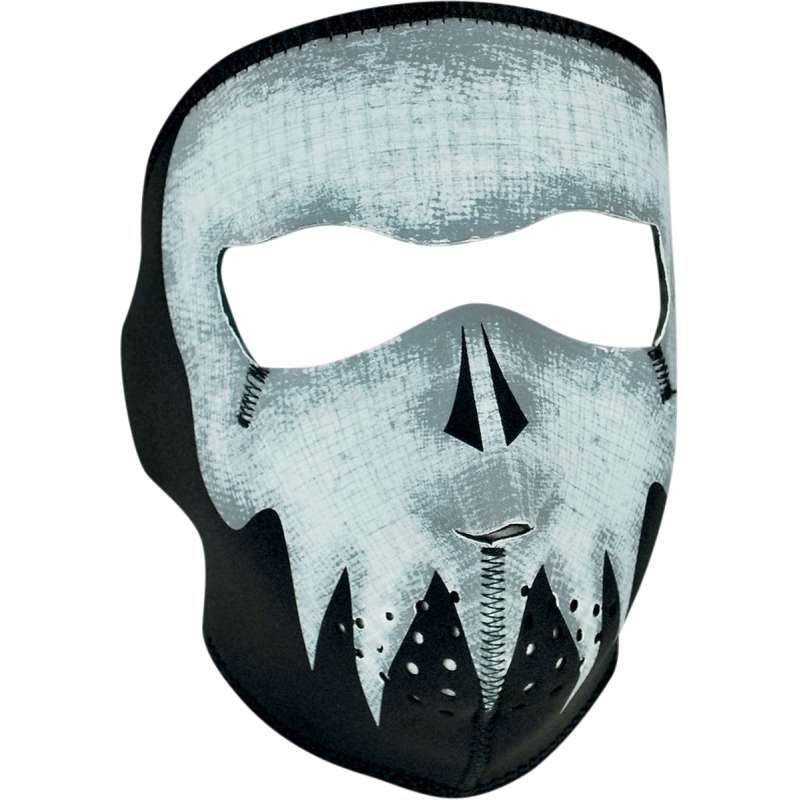 ZAN HEADGEAR FACE MASK GREY SKULL GLOW IN THE DARK WNFM081G