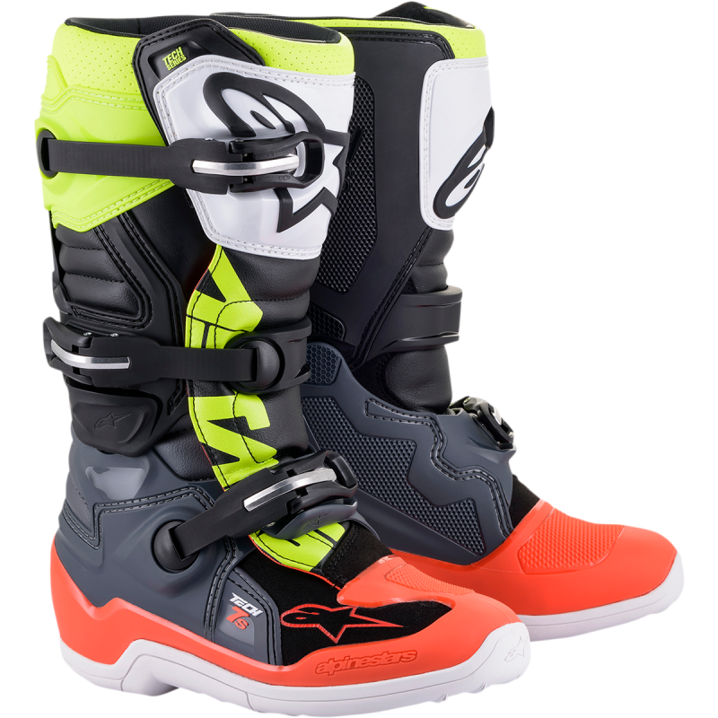 ALPINESTARS BOOT TECH 7S GY/RD/YL 6 2015017-9058-6