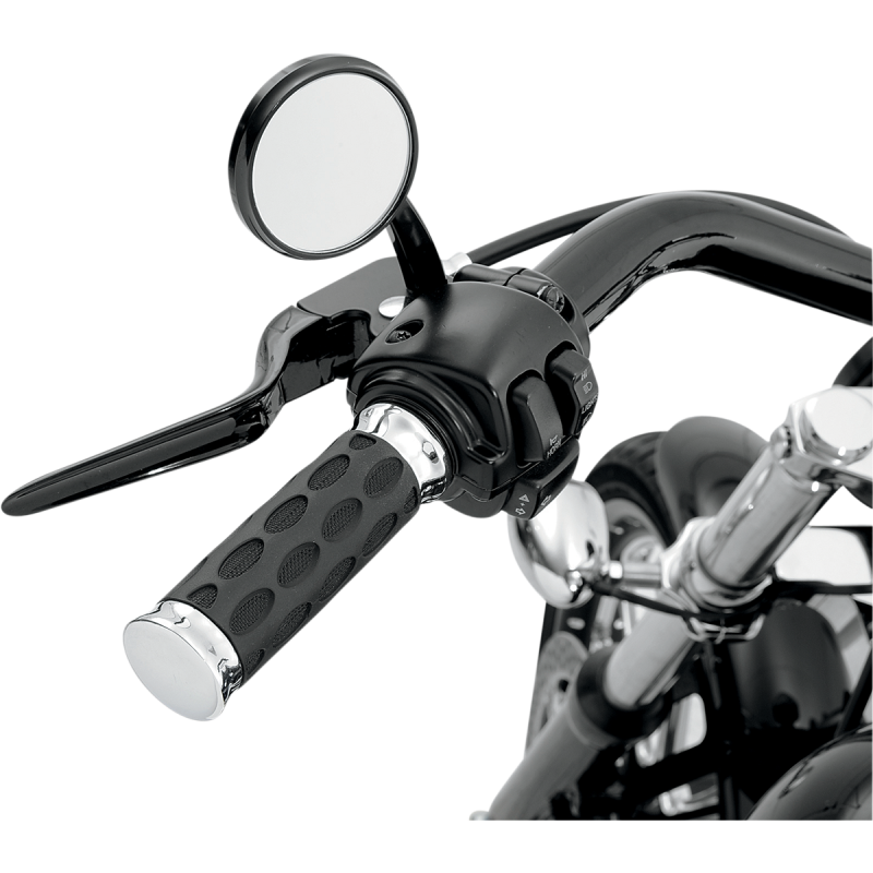 DRAG SPECIALTIES 73-UP SOFT RUBBER GRIPS W/ CHR ENDS PR 0630-0372
