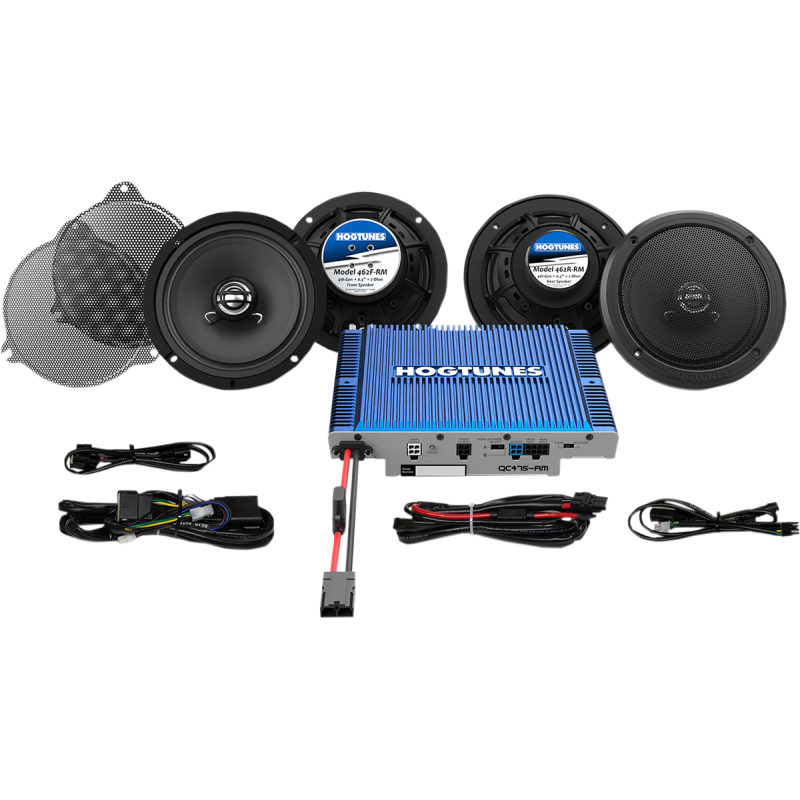 HOGTUNES 300 WATT QUADCAST 4 CH AMP W FNT/RR SPEAKERS 14-23 FLH/FLTR QC ULTRA 4-RM
