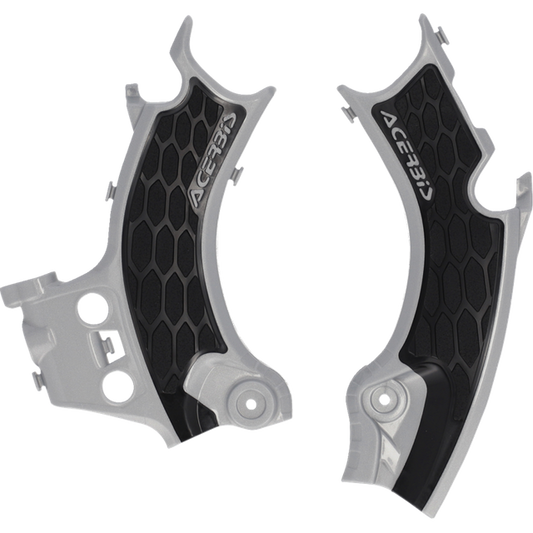 ACERBIS FRAME GUARDS- X-GRIP CRF450R:25-25 SILVER/BLACK 2986181015