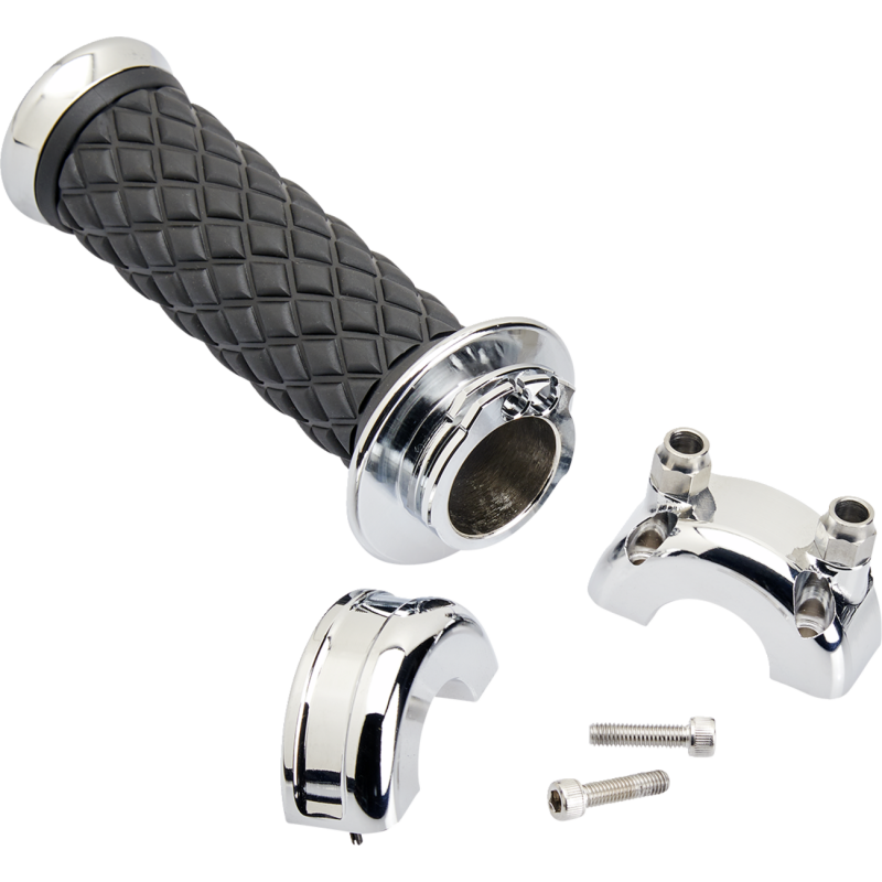 BILTWELL GRIPS ALUMICORE CSTM CHR 6606-105-01