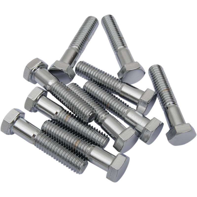 DRAG SPECIALTIES 3/8-16X1-1/2 HEX BLTS(10)COARSE CYCHROME MPB134