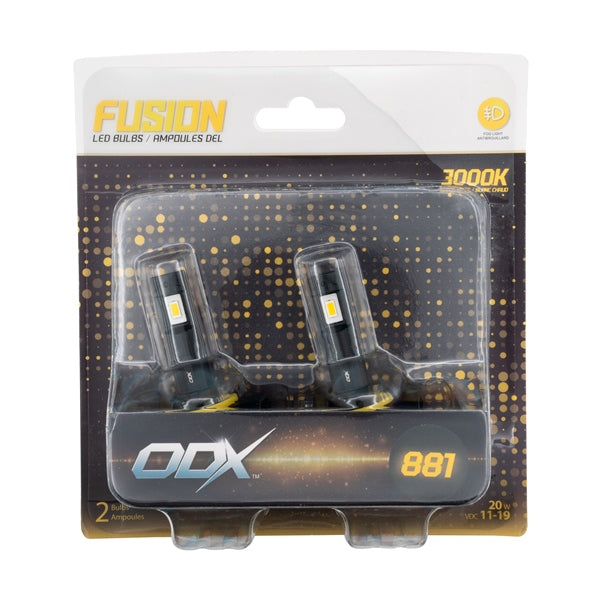 ODX BULB LED FUSION SERIES 881 YE QTY2 ODX LEDFUSIONYL-881