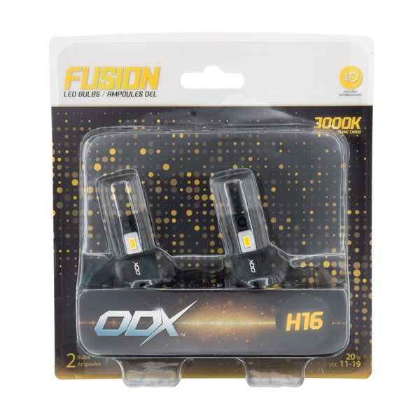 ODX BULB LED FUSION SERIES H16 YE QTY2 ODX LEDFUSIONYL-H16