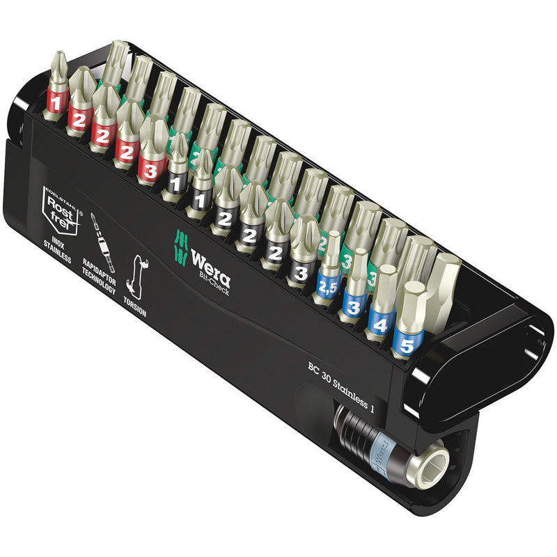 WERA BIT-CHECK 30 STAINLESS 1 BITS ASSORTMENT 05071109001