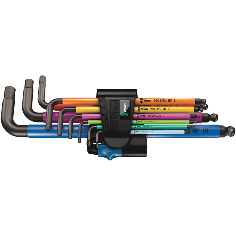 WERA HEX-PLUS MULTICOLOUR L-KEY SET METRIC W/HOLDING FU 05022210001