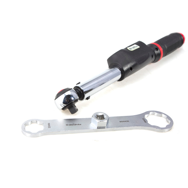 BIKE SERVICE FRONT FORK CAP ADJ.WRENCH W/ADD.DRIVER 17X24MM BS4401
