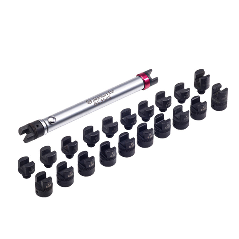 BIKE SERVICE SPOKE TORQUE WRENCH SET ALL STEEL HEADS BS5503
