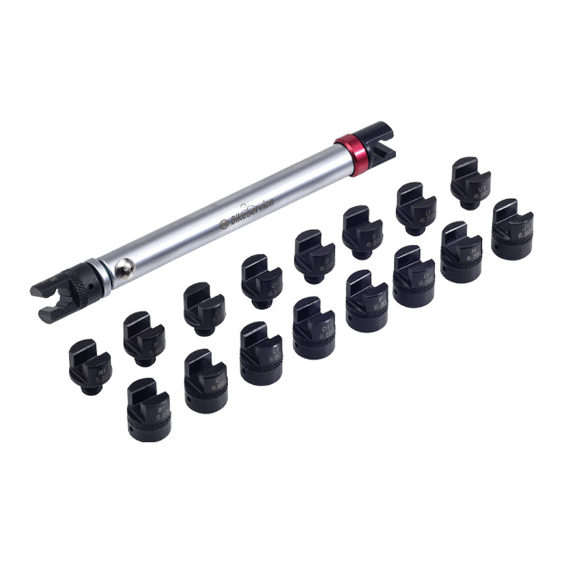 BIKE SERVICE 18 PCS SPOKE TORQUE WRENCHE KIT STEEL HEADS BS70023