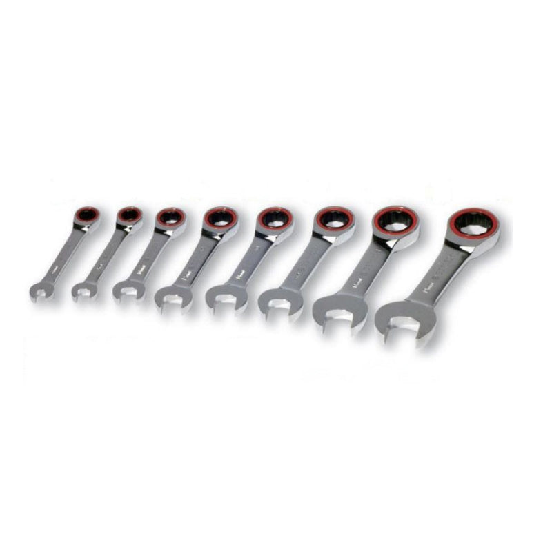 BIKE SERVICE 8PC STUBBY RATCHET WRENCH SET BS7350