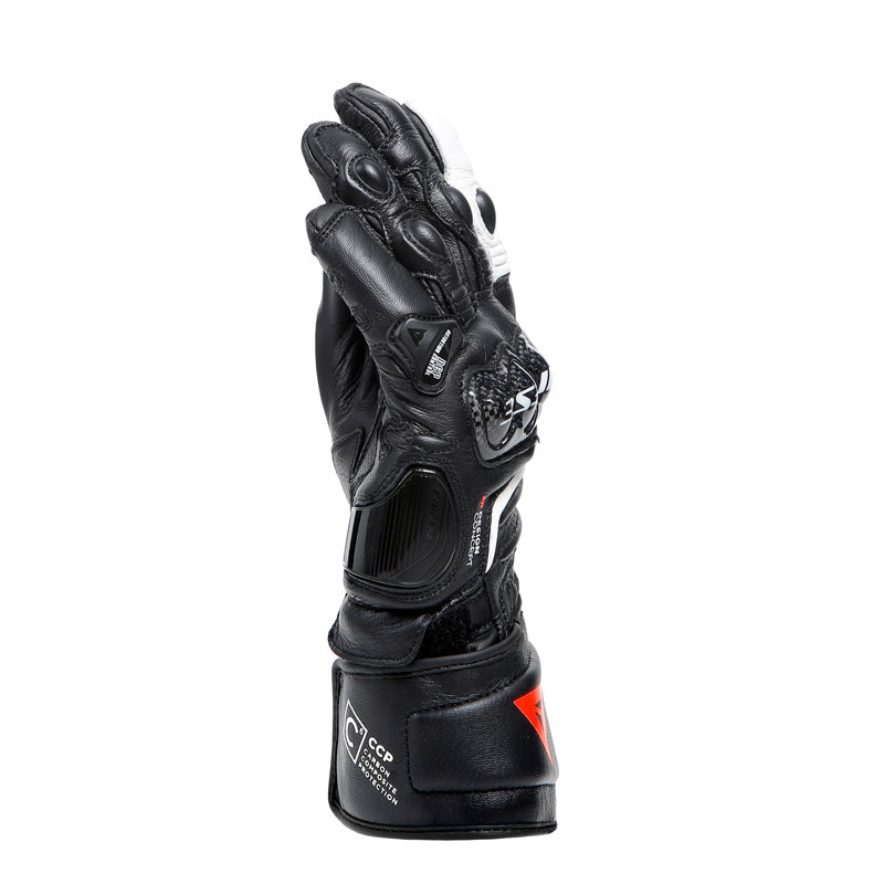 DAINESE CARBON 4 LONG LADY LEATHER GLOVES BLK/BLK/WHT 2815957-948-S