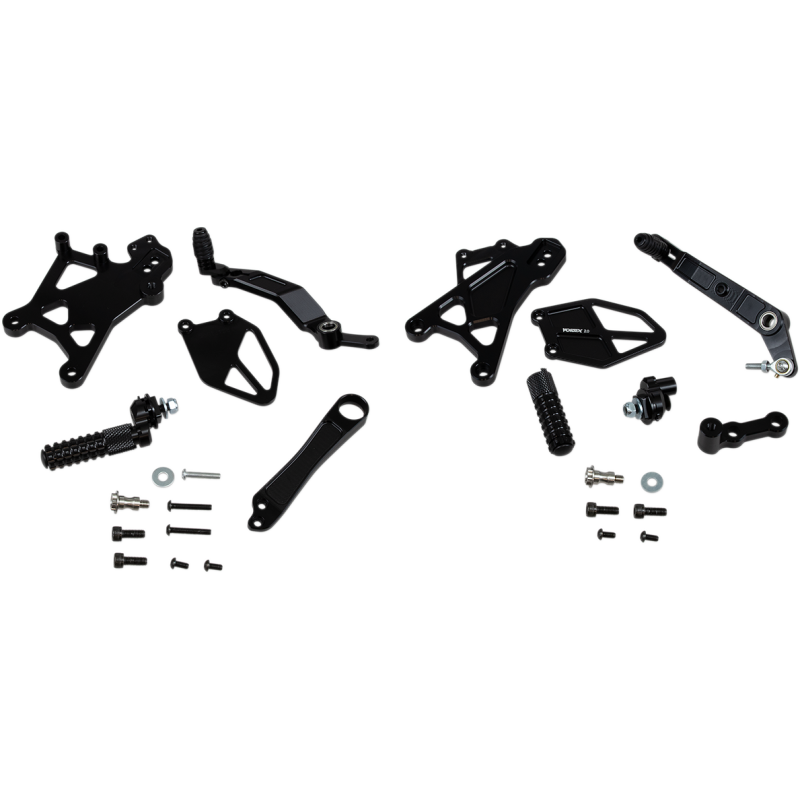 VORTEX 15-18 YZF-R1/YZFR1M 15-18/YZF-R1S 16-18 REAR SETS BLK V3 2.0 RS671K