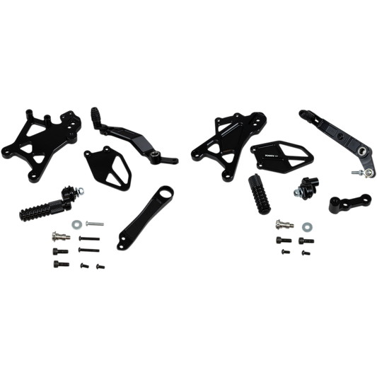 VORTEX 15-18 YZF-R1/YZFR1M 15-18/YZF-R1S 16-18 REAR SETS BLK V3 2.0 RS671K