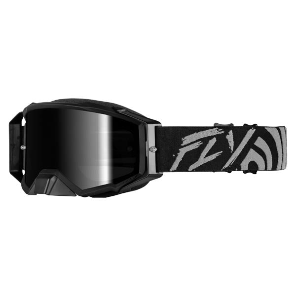 FLY RACING ZONE ELITE GOGGLES GREY/BLACK FRAME BLACK MIRROR/SMOKE LENS 37-5516