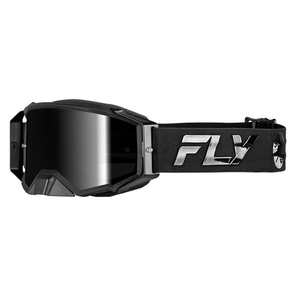 FLY RACING ZONE PRO GOGGLES BLACK/BLACK FRAME BLACK MIRROR/SMOKE LENS 37-5192