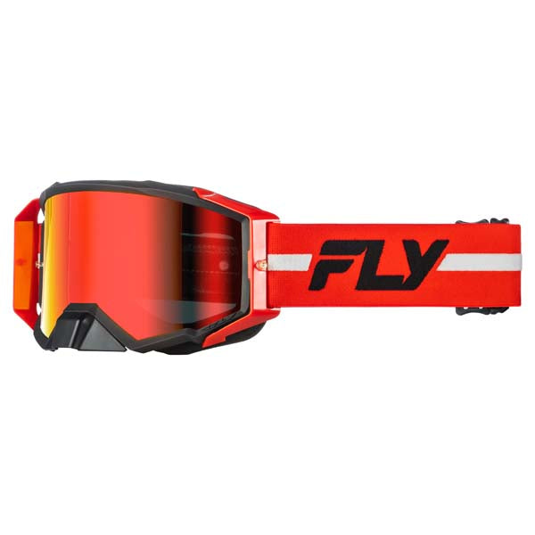 FLY RACING ZONE PRO GOGGLES RED/BLACK/GREY FRAME RED MIRROR/SMOKE LENS 37-51919