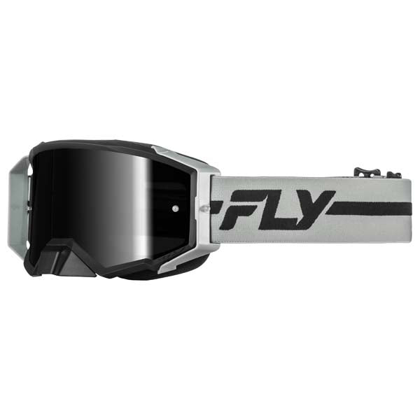 FLY RACING ZONE PRO GOGGLES GREY/BLACK FRAME BLACK MIRROR/SMOKE LENS 37-51916