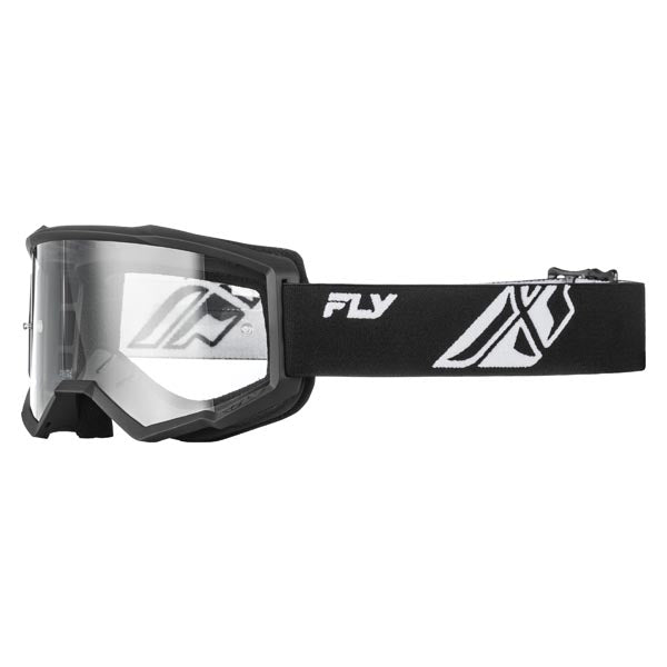 FLY RACING YOUTH FOCUS GOGGLES BLACK/WHITE FRAME CLEAR LENS 37-51160Y