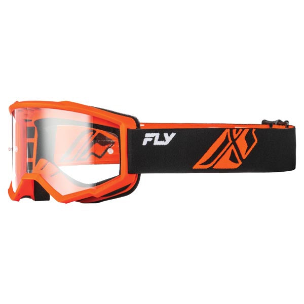 FLY RACING FOCUS GOGGLES BLACK/ORANGE FRAME CLEAR LENS 37-51164