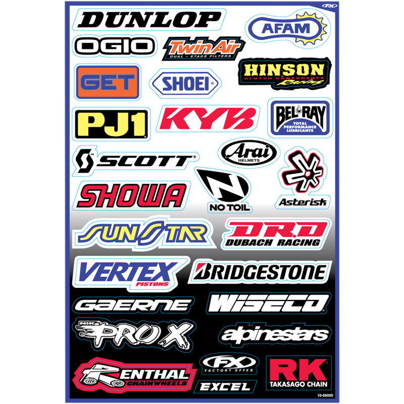 FACTORY EFFEX SPONSOR STICKER KIT "A" (07 DESIGN) 10-68000