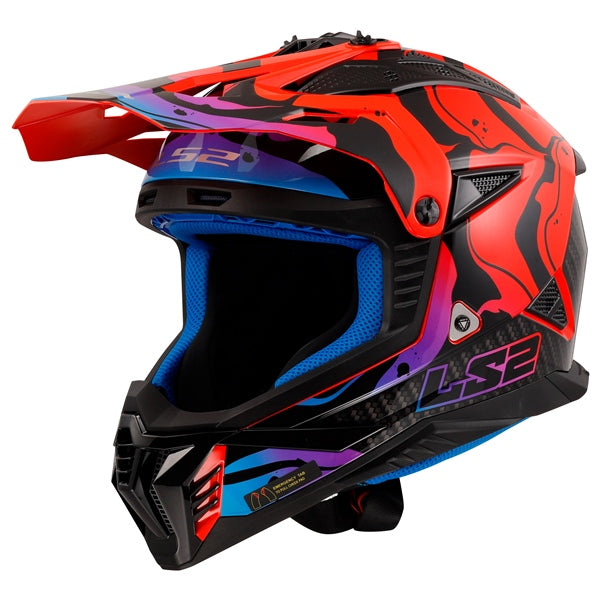 LS2 HELM GATE II WASH GLOSS RD/BL/PR 3XL LS2 708-1157
