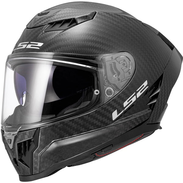 LS2 HELM DRAGON CARB SOLID W/SUNV GLOS BK XS 807-2001