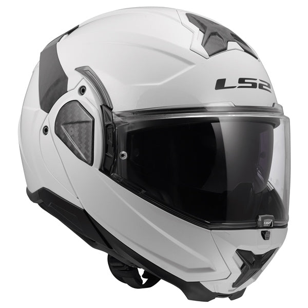 LS2 HELM ADVANT II SOLID W/SUNV GLOSS WH M 910-1023